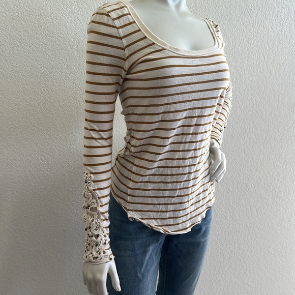 Free People Mustard Tuscaloosa Hard Candy
Henley with Beaded Crocheted Cuffs - Picture 5 of 9